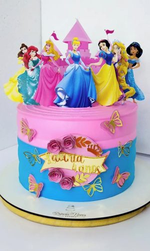 Arquivo de Corte Topo de Bolo Princesas com Castelo