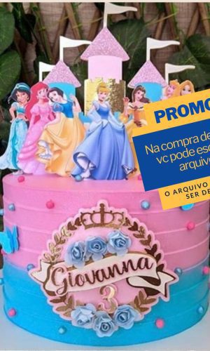 Arquivo de Corte Topo de Bolo Princesas da Disney -005c