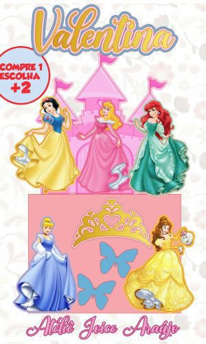 176 - Arquivo de Corte Topo de Bolo Princesas da Disney 1