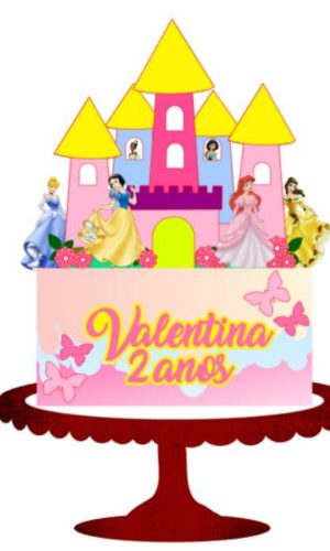 391 - Arquivo de Corte Topo de Bolo Princesas da Disney 3