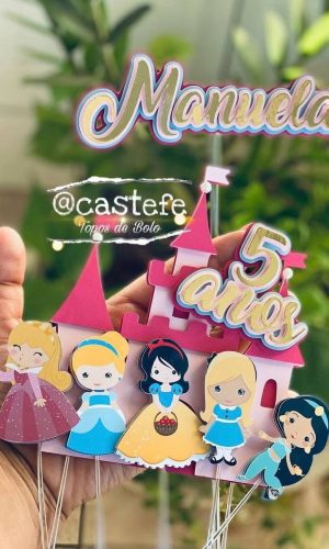 401 - Arquivo de Corte Topo de Bolo Princesas da Disney 4