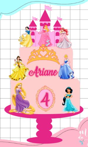 Arquivo de Corte Topo de Bolo Princesas Disney 006