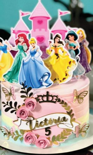 Arquivo de Corte Topo de Bolo Princesas Disney - 038
