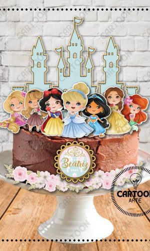 Arquivo de Corte Topo de Bolo Princesas Disney 22