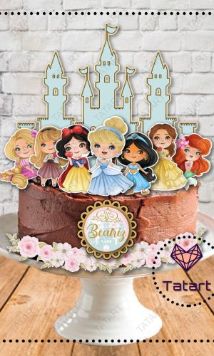 Arquivo de Corte Topo de Bolo Princesas Disney 22