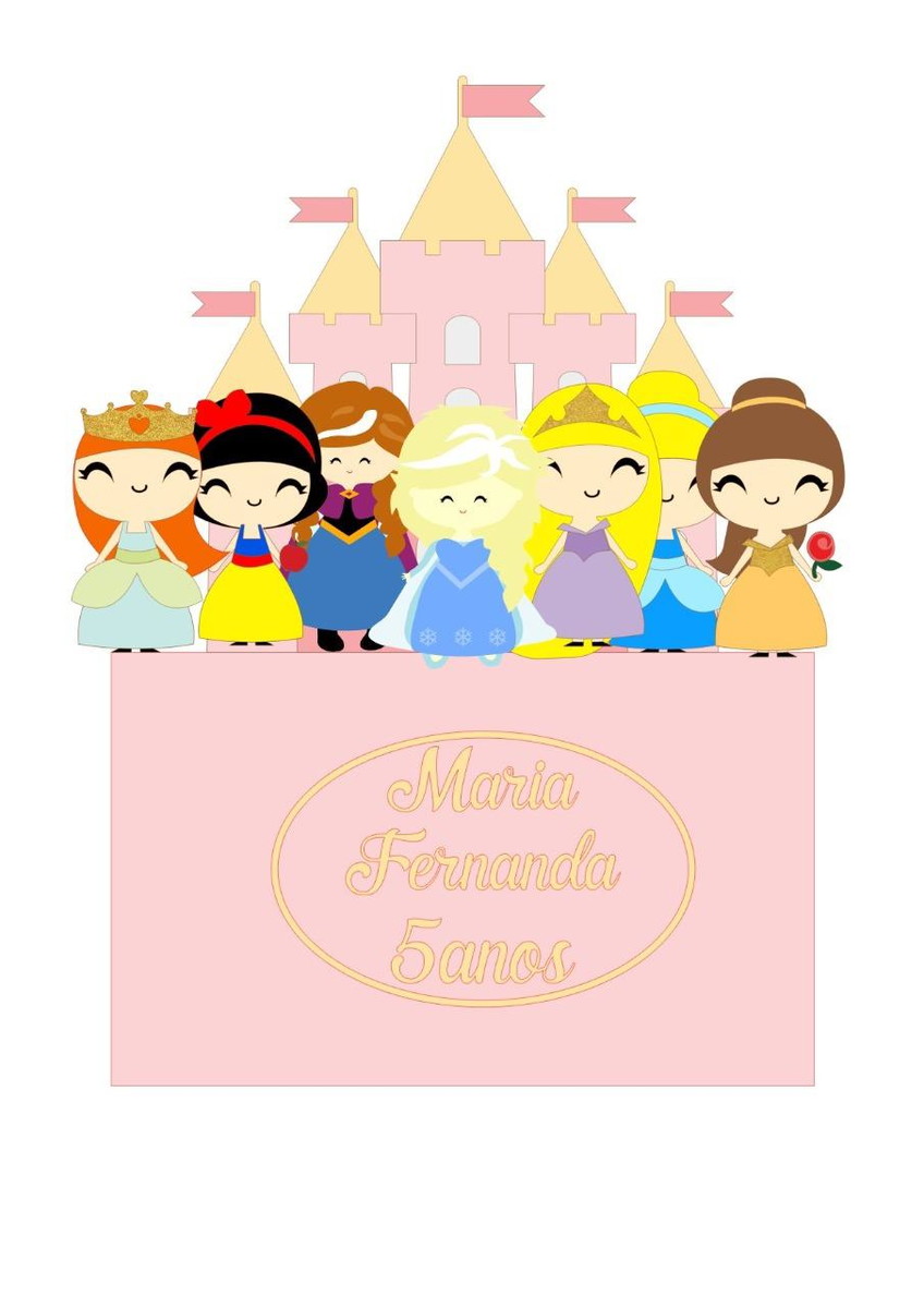 ARQUIVO DE CORTE TOPO DE BOLO PRINCESAS