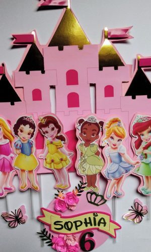 Arquivo de Corte Topo de Bolo Princesas Disney Castle