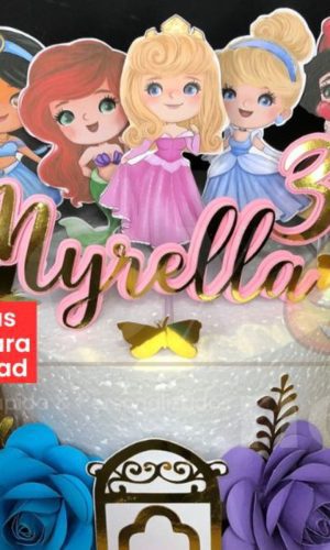 Arquivo de Corte Topo de Bolo Princesas Disney