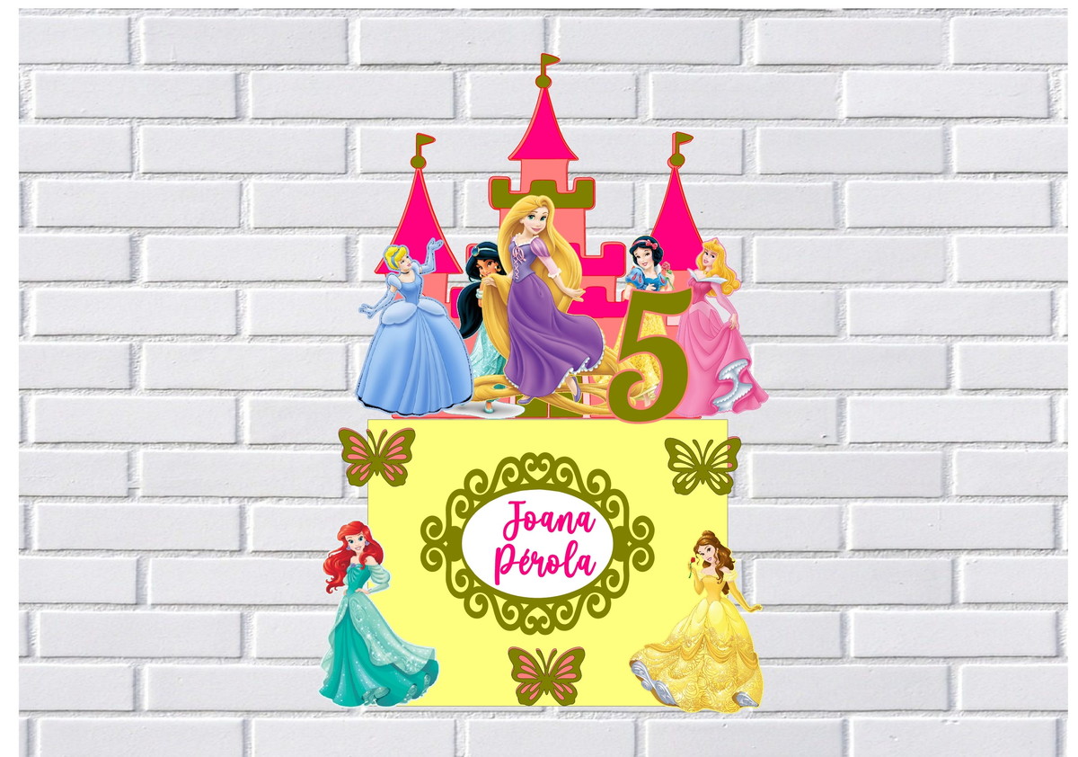Arquivo de Corte Topo de Bolo Princesas Disney Flexi Foison - Imagem 2