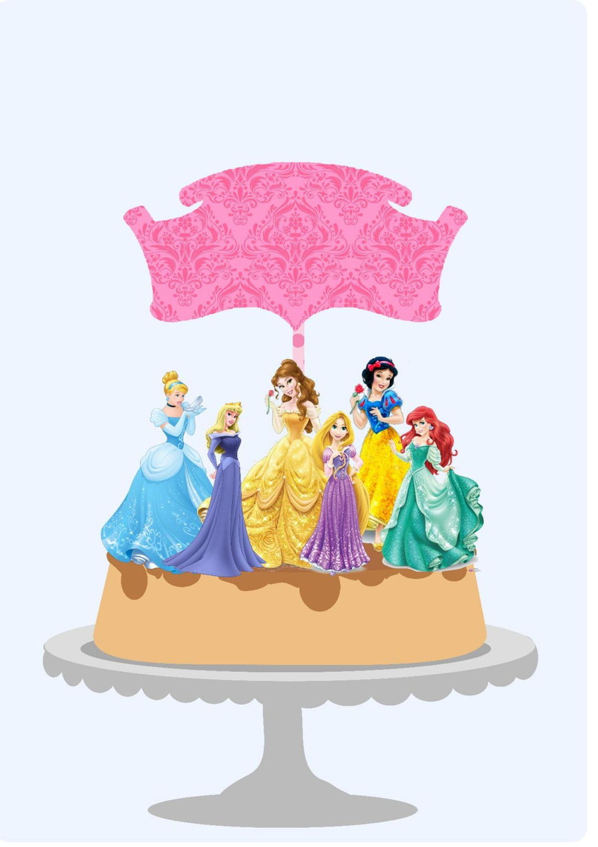 Arquivo de Corte Topo de Bolo Princesas Pdf/st #3829 - Imagem 2