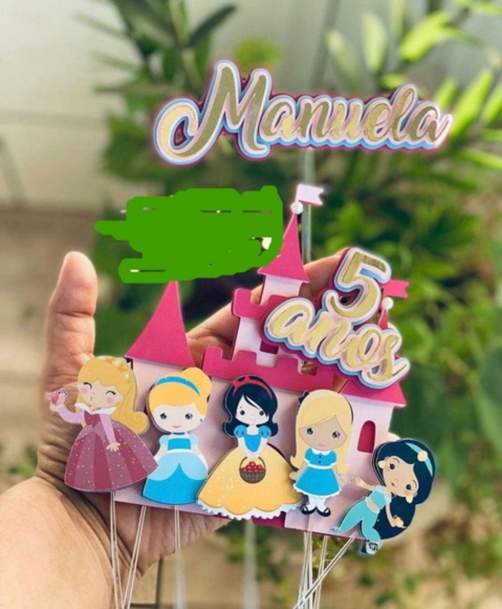Arquivo de Corte Topo de Bolo Princesas Studio