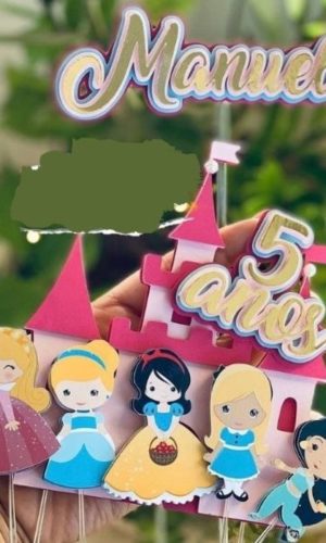 Arquivo de corte Topo de bolo Princesas STUDIO COD:2163