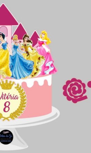 Arquivo de Corte : Topo de Bolo Princesas