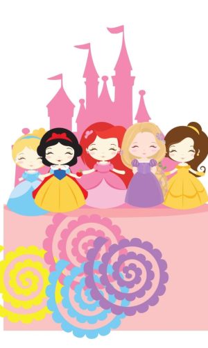 Arquivo de Corte Topo de Bolo Princesinhas Disney Cute