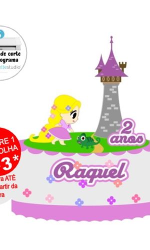 Arquivo de Corte Topo de Bolo Rapunzel