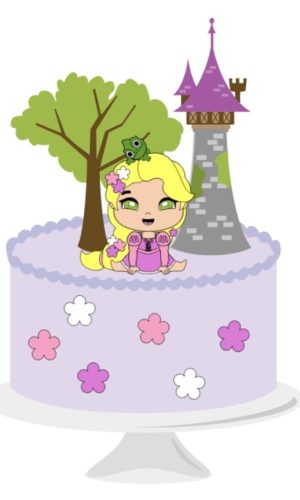Arquivo de Corte Topo de Bolo Rapunzel Bebê