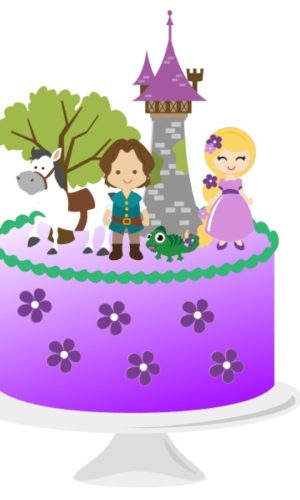 Arquivo de Corte Topo de Bolo Rapunzel Enrolados