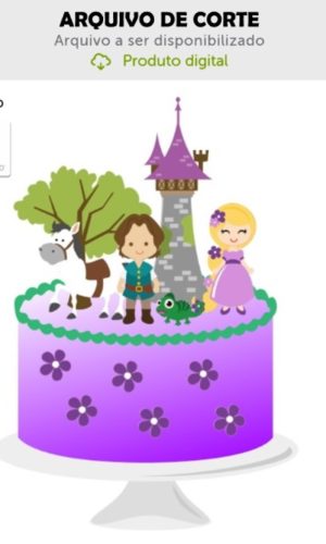 Arquivo de Corte Topo de Bolo Rapunzel Enrolados - Studio