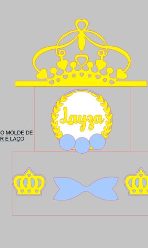 Arquivo de Corte Topo de Bolo Realeza com Coroa