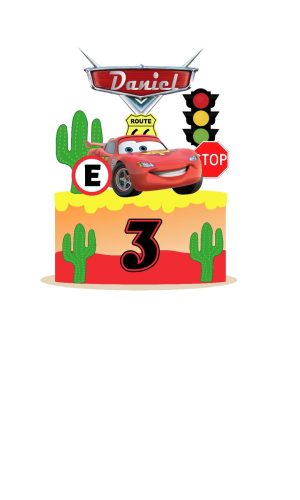 Arquivo de corte topo de bolo relâmpago mcqueen carros