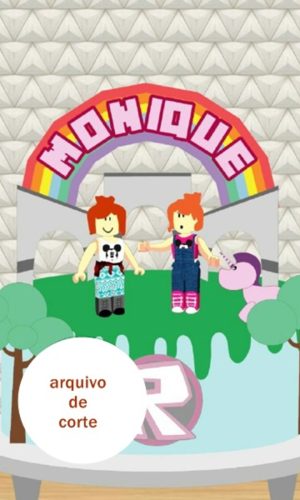 Arquivo de corte topo de bolo Roblox Menina Rosa