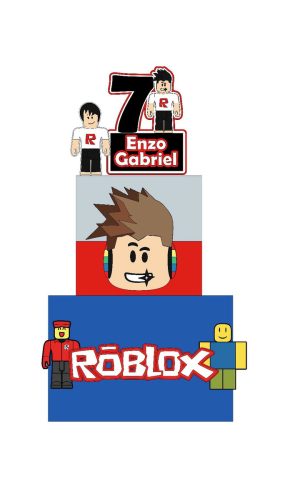 Arquivo de Corte Topo de Bolo Roblox Menino Camadas