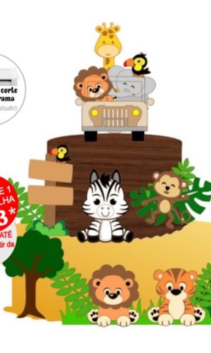 Arquivo de Corte Topo de Bolo Safari