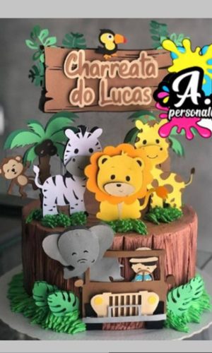 Arquivo de Corte Topo de Bolo Safari em Camadas