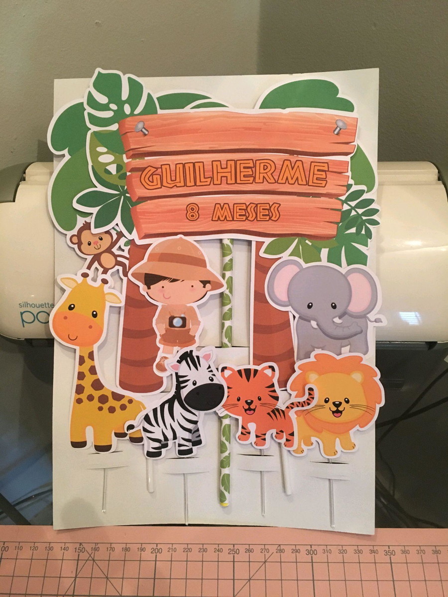 Arquivo de Corte - Topo de Bolo Safari + 2 Outros Topos