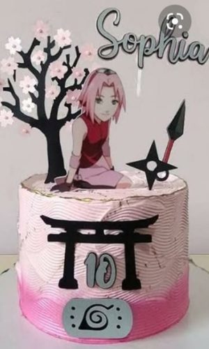 318- Arquivo de corte Topo de Bolo Sakura - Naruto