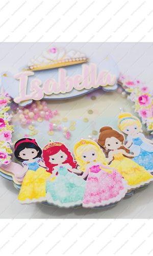 Arquivo de Corte Topo de Bolo Shaker Princesas da Disney