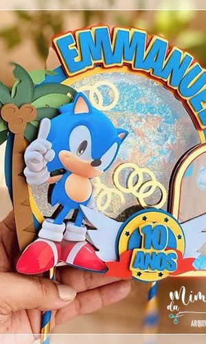Arquivo de Corte: Topo de Bolo Shaker Sonic 006