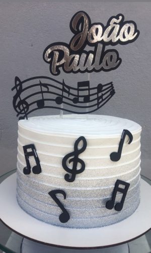 Arquivo de Corte Topo de Bolo Símbolos Musicais