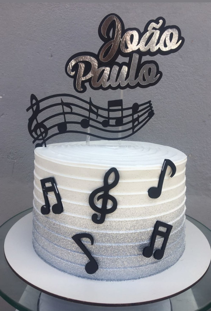 Arquivo de Corte Topo de Bolo Símbolos Musicais