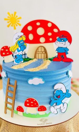 Arquivo de Corte Topo de Bolo Smurfs