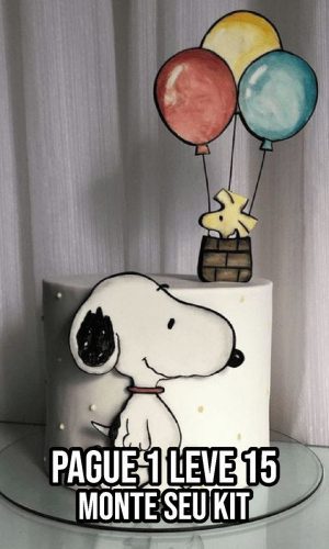 Arquivo de corte Topo de bolo Snoopy STUDIO + 14 ARQUIVOS