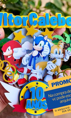 Arquivo De Corte Topo De Bolo Sonic - 005