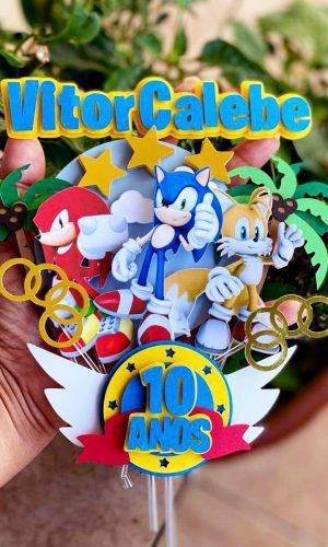 Arquivo de Corte Topo de Bolo Sonic - 005