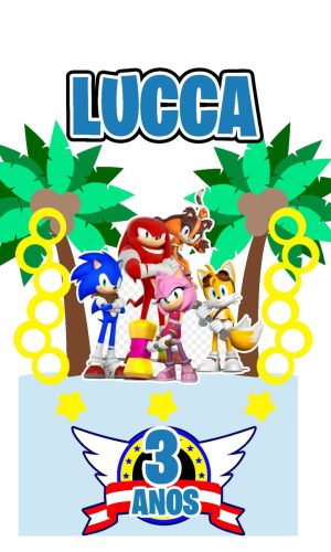 Arquivo de Corte Topo de Bolo Sonic 01