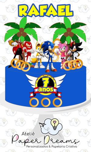 Arquivo De Corte Topo De Bolo - Sonic 1