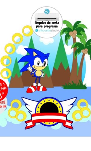 Arquivo de Corte Topo de Bolo Sonic - 1
