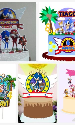 Arquivo de Corte Topo de Bolo Sonic 1 + Brinde