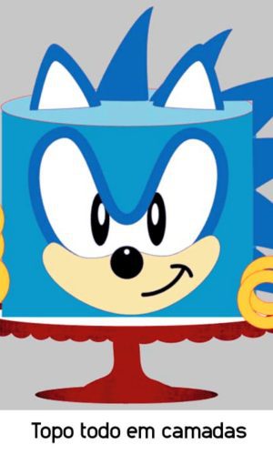 Arquivo de Corte Topo de Bolo Sonic 2 + BRINDE