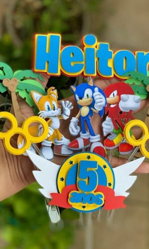 Arquivo de Corte - Topo de Bolo (sonic) 5