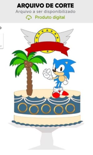 Arquivo de Corte Topo de Bolo Sonic