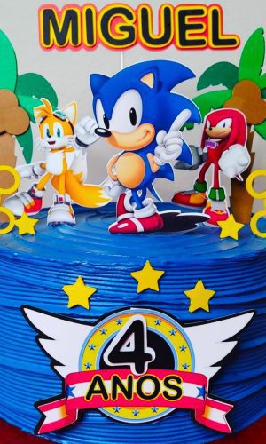 Arquivo de Corte Topo de Bolo Sonic