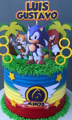 Arquivo de corte Topo de Bolo - Sonic