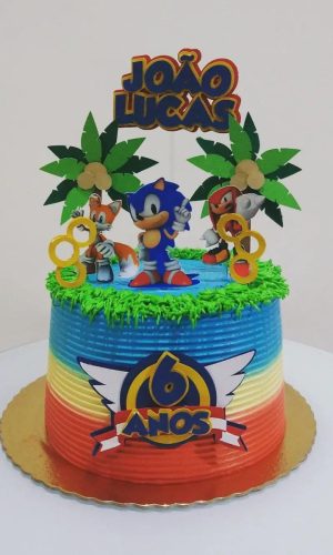 Arquivo De Corte Topo De Bolo Sonic Brasão Camadas