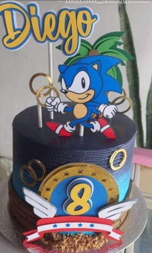 Arquivo de Corte Topo de Bolo Sonic Brasão