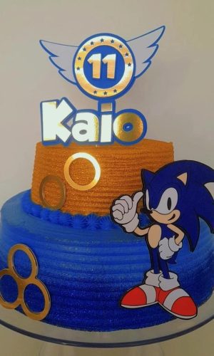 Arquivo de Corte Topo de Bolo Sonic Camadas